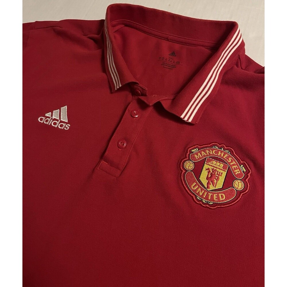Adidas Manchester United Soccer Embroidered Patch Logo Polo Shirt 3XL Premier Re